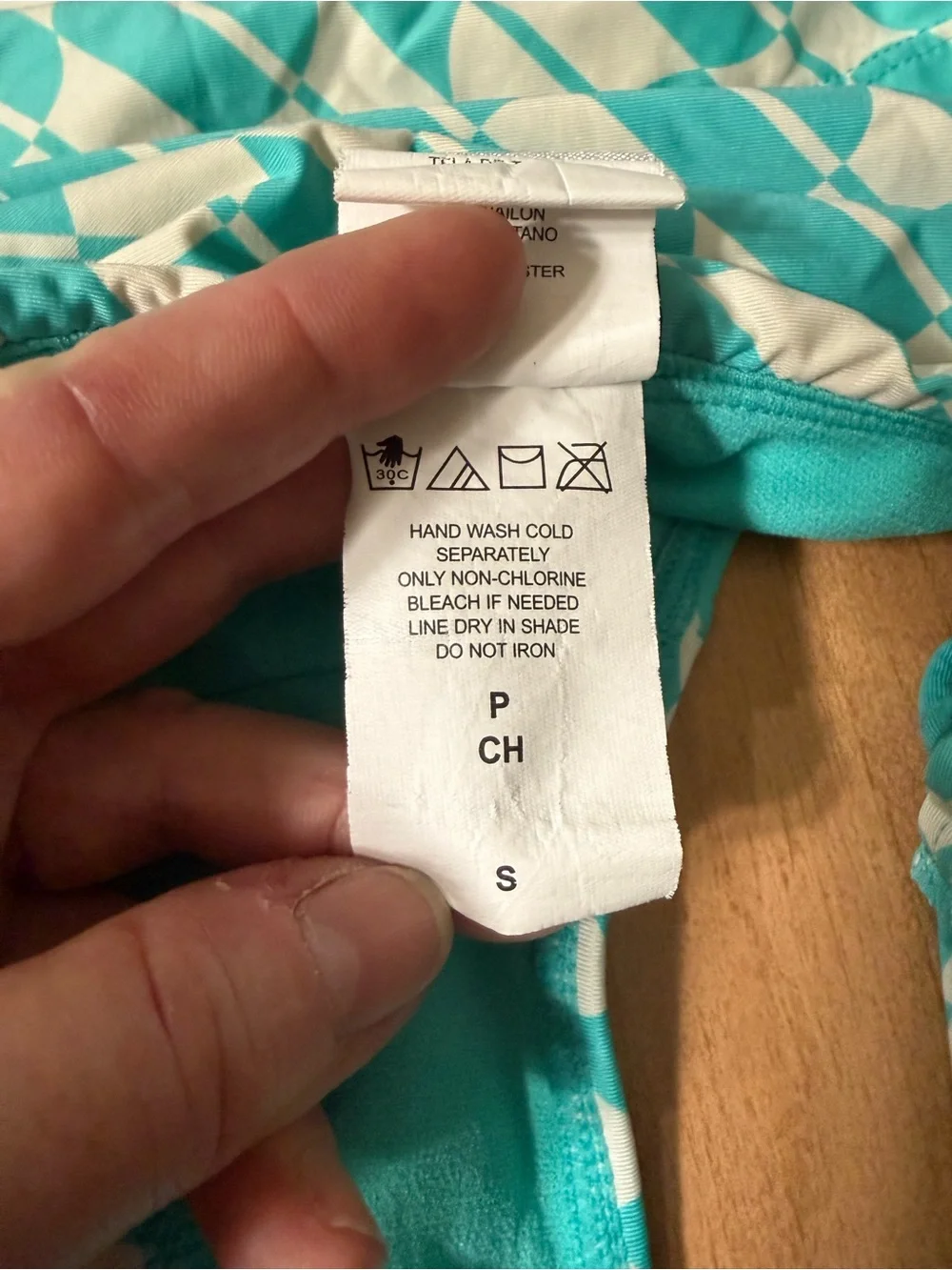 Jag Jeans Teal & White Geometric Tankini Swim Set